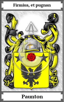 Paunton Family Crest Download (JPG)  Book Plated - 150 DPI