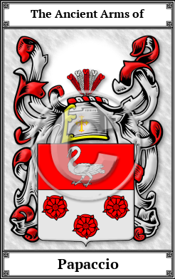Papaccio Family Crest Download (JPG) Book Plated - 600 DPI
