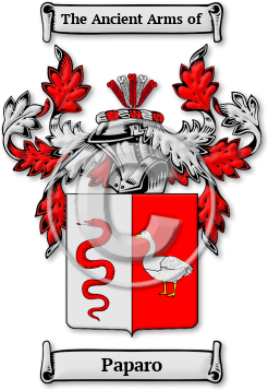 Paparo Family Crest Download (jpg) Legacy Series - 150 DPI