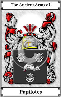 Papilotes Family Crest Download (JPG)  Book Plated - 150 DPI