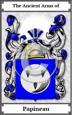 Papineau Family Crest Download (JPG)  Book Plated - 150 DPI