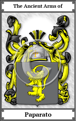 Paparato Family Crest Download (JPG)  Book Plated - 150 DPI