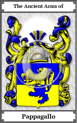 Pappagallo Family Crest Download (JPG)  Book Plated - 150 DPI