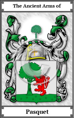 Pasquet Family Crest Download (JPG)  Book Plated - 150 DPI