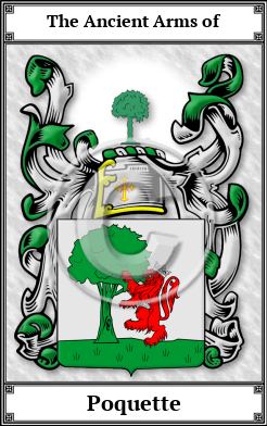 Poquette Family Crest Download (JPG)  Book Plated - 150 DPI