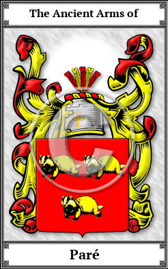 Paré Family Crest Download (JPG) Book Plated - 600 DPI