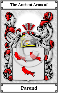 Parend Family Crest Download (JPG)  Book Plated - 150 DPI