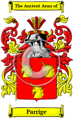 Parrige Family Crest/Coat of Arms