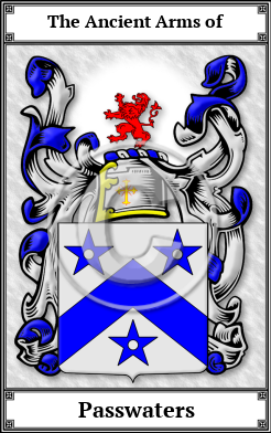 Passwaters Family Crest Download (JPG) Book Plated - 600 DPI