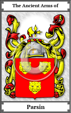 Parsin Family Crest Download (JPG)  Book Plated - 150 DPI