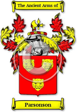 Parsonson Family Crest Download (jpg) Legacy Series - 150 DPI