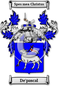 De'pascal Family Crest Download (jpg) Legacy Series - 150 DPI