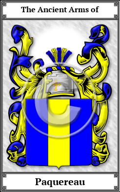 Paquereau Family Crest Download (JPG) Book Plated - 600 DPI