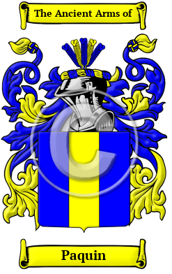 Paquin Family Crest/Coat of Arms
