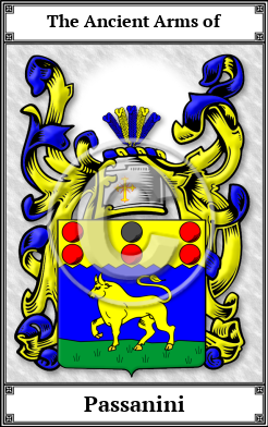 Passanini Family Crest Download (JPG) Book Plated - 600 DPI