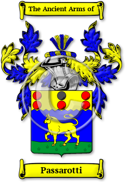 Passarotti Family Crest Download (jpg) Legacy Series - 150 DPI