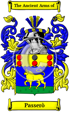 Passerò Family Crest Download (JPG) Heritage Series - 300 DPI