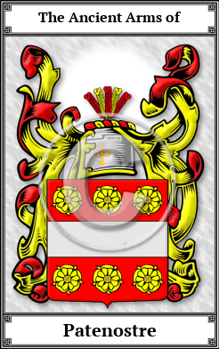 Patenostre Family Crest Download (JPG) Book Plated - 600 DPI