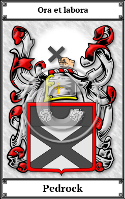 Pedrock Family Crest Download (JPG)  Book Plated - 150 DPI