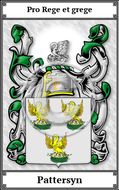 Pattersyn Family Crest Download (JPG)  Book Plated - 150 DPI