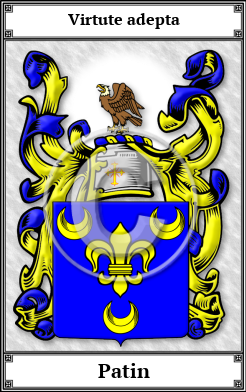 Patin Family Crest Download (JPG)  Book Plated - 150 DPI