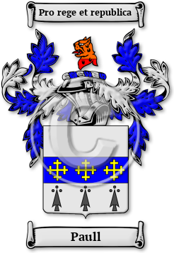Paull Family Crest Download (jpg) Legacy Series - 150 DPI
