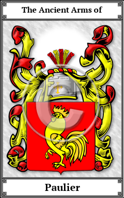 Paulier Family Crest Download (JPG)  Book Plated - 150 DPI