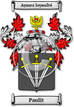Paulit Family Crest Download (JPG) Legacy Series - 600 DPI