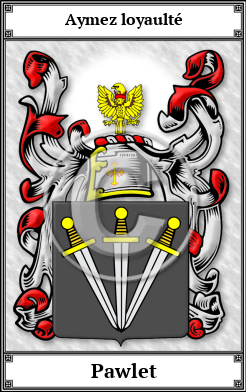 Pawlet Family Crest Download (JPG)  Book Plated - 150 DPI