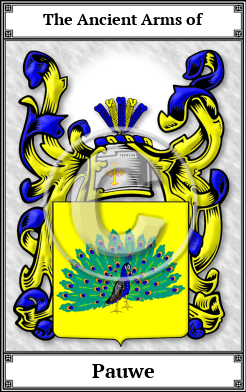 Pauwe Family Crest Download (JPG) Book Plated - 600 DPI