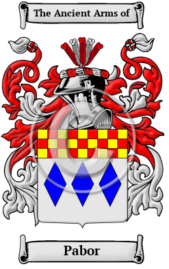 Pabor Family Crest/Coat of Arms