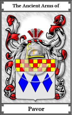 Pavor Family Crest Download (JPG)  Book Plated - 150 DPI