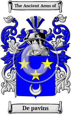 De pavins Family Crest Download (JPG) Heritage Series - 300 DPI