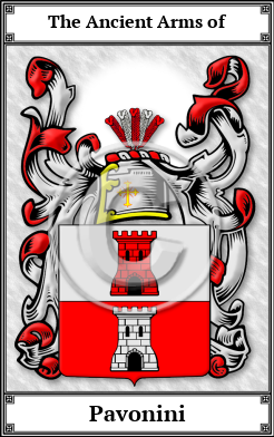 Pavonini Family Crest Download (JPG)  Book Plated - 150 DPI