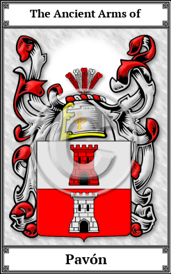 Pavón Family Crest Download (JPG) Book Plated - 600 DPI