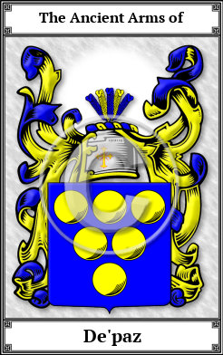 De'paz Family Crest Download (JPG)  Book Plated - 150 DPI