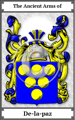 De-la-paz Family Crest Download (JPG)  Book Plated - 150 DPI