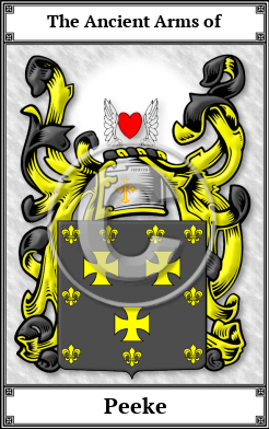 Peeke Family Crest Download (JPG)  Book Plated - 150 DPI
