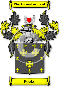 Peeke Family Crest Download (jpg) Legacy Series - 150 DPI