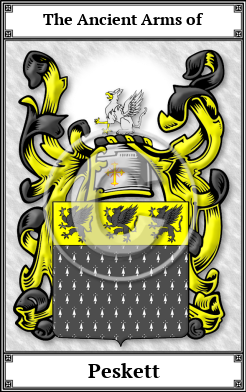 Peskett Family Crest Download (JPG)  Book Plated - 150 DPI