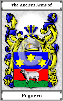 Peguero Family Crest Download (JPG)  Book Plated - 150 DPI