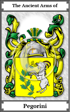 Pegorini Family Crest Download (JPG) Book Plated - 600 DPI