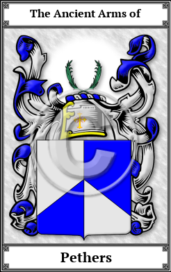 Pethers Family Crest Download (JPG) Book Plated - 600 DPI