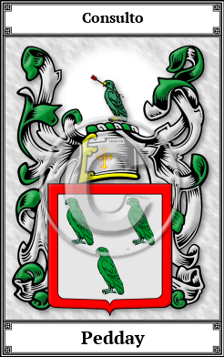 Pedday Family Crest Download (JPG)  Book Plated - 150 DPI