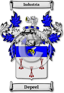 Depeel Family Crest Download (jpg) Legacy Series - 150 DPI