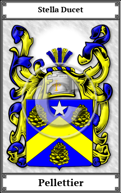 Pellettier Family Crest Download (JPG)  Book Plated - 150 DPI