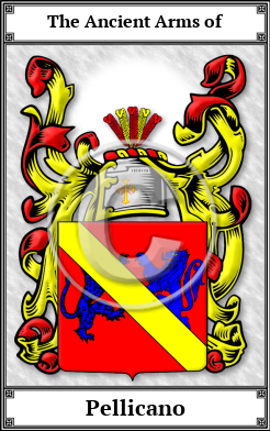 Pellicano Family Crest Download (JPG)  Book Plated - 150 DPI