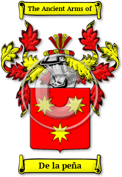 De la peña Family Crest Download (jpg) Legacy Series - 150 DPI