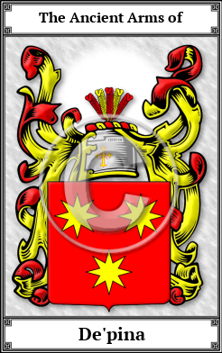 De'pina Family Crest Download (JPG)  Book Plated - 150 DPI