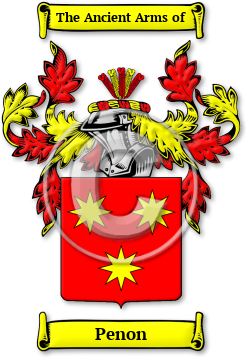 Penon Family Crest Download (jpg) Legacy Series - 150 DPI